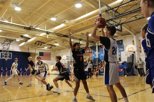 In bounds play in eighth grade game