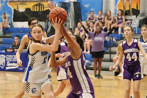 Spartan player grabbing rebound