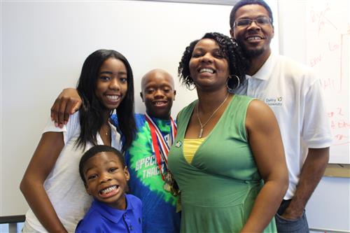 Isaiah Hayes with his family 