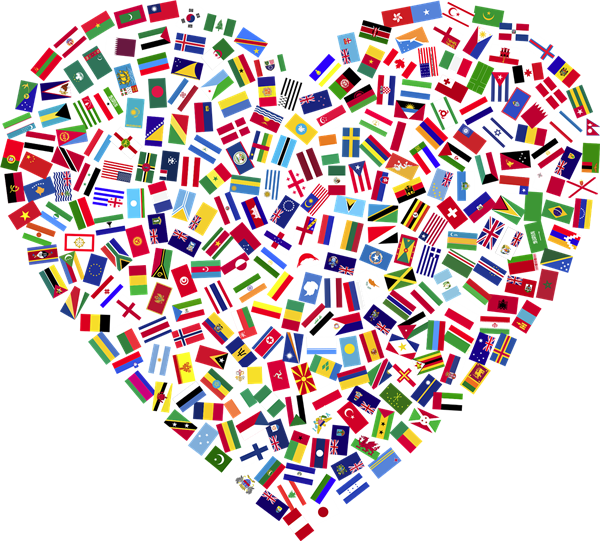 Heart made of flags