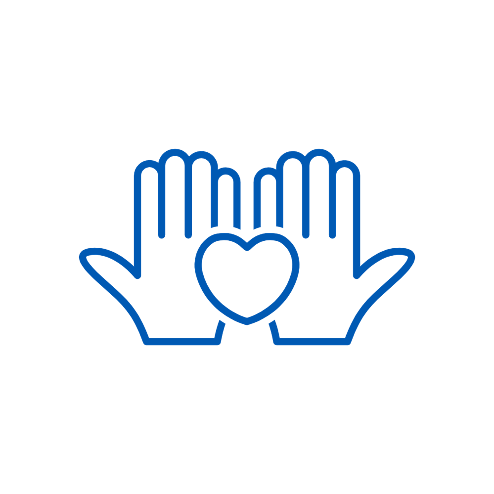Two hands holding a heart 